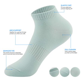 YMWALK Women Socks Comfortable Cotton Casual Socks Low Cut Ankle Socks Breathable Liner Short Crew Socks for Running Walking Fitness Outdoor Sports-5 Color Mixed