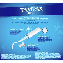 Tampax Tampax Pearl Tampons Multipack, Light/Regular/Super Absorbency, with Leakguard Braid, Unscented, 94 Count