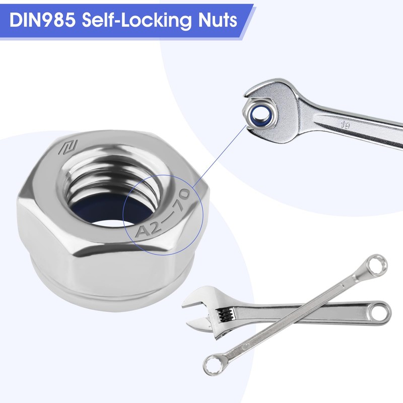GUOYIHUA M6 Nuts Stainless Steel, 150 Pieces Hex Nuts M6,