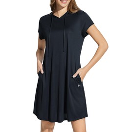 BALEAF Women's Short Sleeve UPF 50+ Cover Up with Pockets Quick Dry Beach Coverups Sun Protection Swimwear Black S