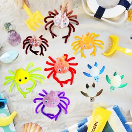 ANTING Sea Shells Pipe Cleaners for Crafts, Sea Creatures Art & Craft Supplies for Summer Beach Ocean Theme Craft Activity