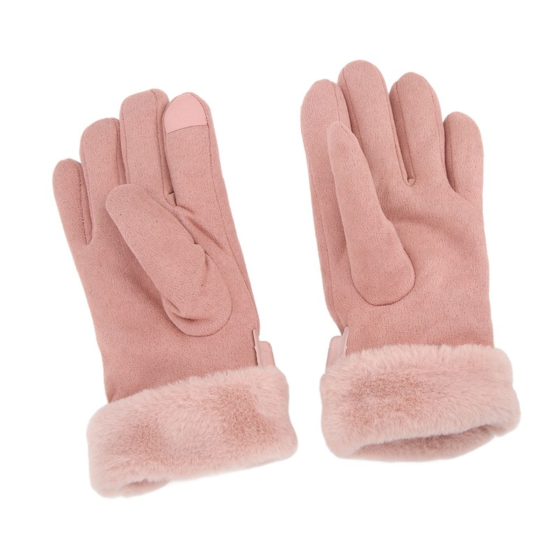 Pink USB Heating Gloves Hand Warmer Touch Screen Design Adjustable