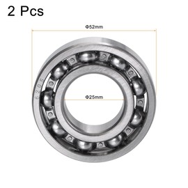 TA-VIGOR 2Pcs 6205 Deep Groove Ball Bearings, Z1 25mm x 52mm x 15mm Industrial Bearings, CN Open Type Chrome Steel Skateboard Bearings for Motor Electrical Instrument Equipment