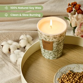 M&SENSE SandalWood Jasmine Scented Candles for Home, Lead-free Wick Highly Scented Jar Candles, 14.1 Oz 80 Hours Lasting Burning Candles Gifts for Women, Relaxing Aromatherapy Candle for Stress Relief