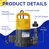 Acquaer 1/2HP Sump Pump, 2906GPH Submersible Water Pump for Water