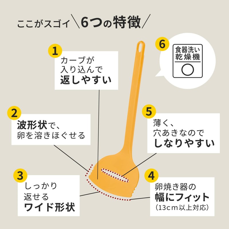 マーナ (marna) ワイドターナー ( イエロー / 耐熱 / 吊り下げ )