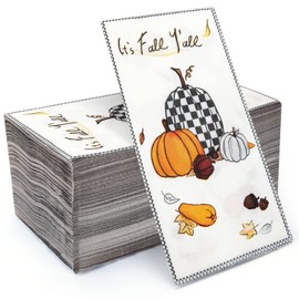 100 Pcs Fall Disposable Hand Towels for Bathroom, Watercolor Autumn Guest Paper Napkins, Dinner Napkin Decorative Beverage Thanksgiving for Wedding Birthday Party (Large)
