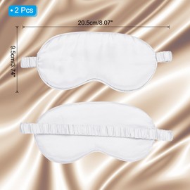 PATIKIL Silk Sleep Mask, 2 Pack Soft Satin Eye Protective Mask Blackout Eye Cover with Elastic Straps for Side Sleeping Women Men Travel, White