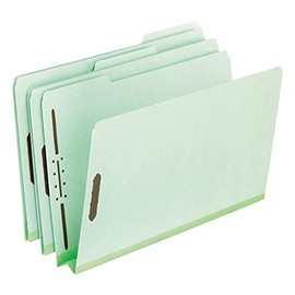 Pendaflex Pressboard Fastener Folders, Letter Size, Light Green, 2" Expansion, 1/3 Cut, 25/BX (17181)