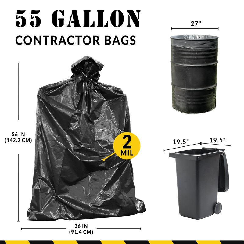 Reli. Contractor Garbage Bags 55 Gallon | 40 Trash Bags