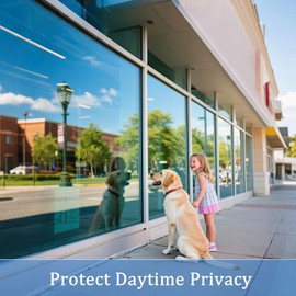 Coavas One Way Privacy Window Film,Daytime Window Tint for Home, Reflective Mirror Glass Window Film See Out Not in,Heat UV Blocking Anti-Glare Window Covers with 3 Tools, 35.4 x 157.5 Inch, Black