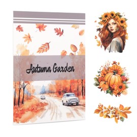 RISYPISY Christmas PET/Paper Stickers for Journaling, 20 Sheets Autumn Scrapbooking Supplies, 126 Pieces Sticker Supplies Decoration Journaling Supplies