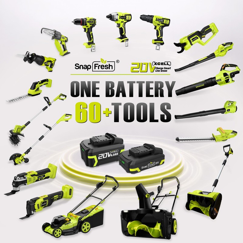 SnapFresh Leaf Vacuum, 2-in-1 Cordless Blower & Vacuum with 4.0Ah