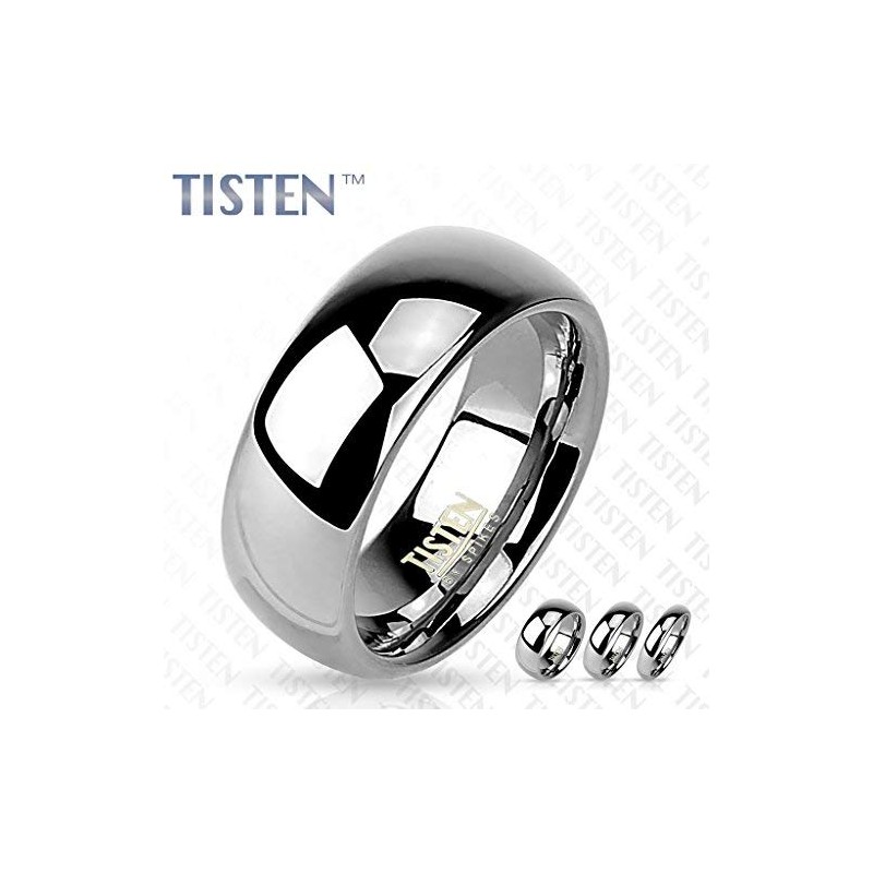 Tapsi´s Coolbodyart Tisten Titanium Tungsten Silver Ring 8mm Wide High