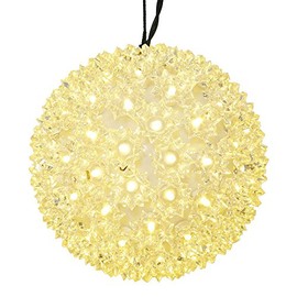 Vickerman 7.5" Starlight Sphere Christmas Ornament - Yellow/Gold - 100 Warm White Wide Angle LED Lights - Indoor/Outdoor Use - UL Approved - Unique Christmas Ornament