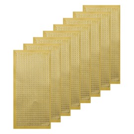 MECCANIXITY 8 Sheets Nail Gold Glitter Art Stickers Decals 3D Chains Line Metallic Sticker Holographic Self Adhesive for Nail Scrapbook DIY Decoration