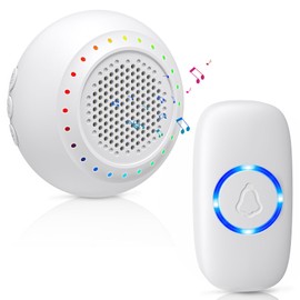 Wireless Doorbell • PHYSEN • Doorbell Chime Kits with 1 Transmitter 1 Receiver • Waterproof • Operating at 1000ft Range • 32 Ringtones • 5 Volume Levels • LED Flash • Door Bell for Home Classroom