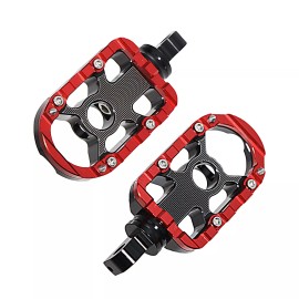 Rudyness Black Red Passenger Footpegs Foot Pegs For Harley Touring Dyna 883