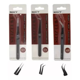 May Pinzas Para Extensiones De Pestañas Curva Recta Volumen May