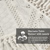 yuboo Boho Table Runner Short, Fall Beige Macrame Coffee Table