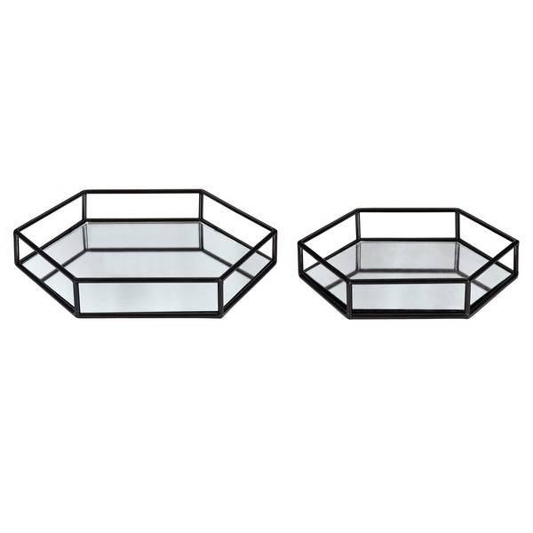 Kate and Laurel Felicia Nesting Metal Mirrored Decorative Trays 2