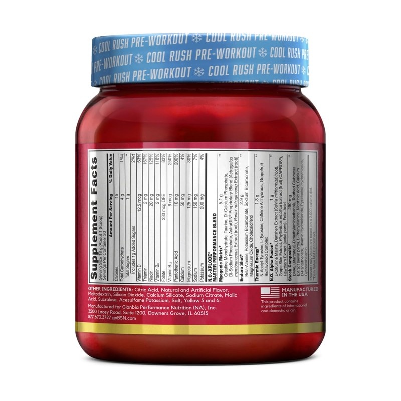 BSN BSN N.O.-XPLODE Cool Rush Pre Workout Powder, Preworkout Energy