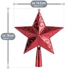 com-four® Christmas Tree Topper in Star Shape - Red Star