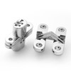 Rierdge 1-3/4" Hidden Hinge Stainless Steel 180 Degree Invisible Cross