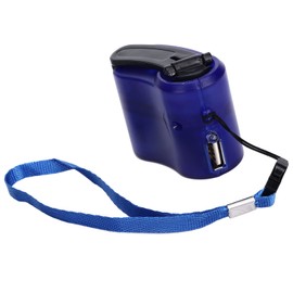 USB Hand Crank Phone Charger, Portable Handheld Power USB Charger for Outdoor Hiking Camping (Blue)