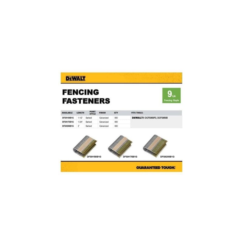 DEWALT Galvanized Barbed Fencing Staples 1.5" 9 GA (DFS9150B1G)
