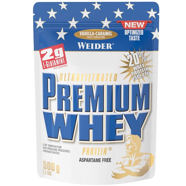 Weider Premium Whey Protein Powder, Vanilla Caramel,, 33g of Protein