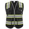 Rhino Hit Reflective Safety Vest - High Visibility, Multi-Function Pockets,