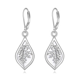 ONEFINITY Lily Of The Valley Earrings 925 Sterling Silver Lily Of The Valley Flower Dangle Earrings Lily Of The Valley Jewelry For Women