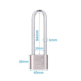Tumecos U-Shaped Lock, Bicycle Lock, Alloy Steel, 4 Keys Included, Anti-Cut, Waterproof, Rustproof, Cap, Anti-Theft, Suitable for Home, School, Company, Warehouse, etc. Silver - 3