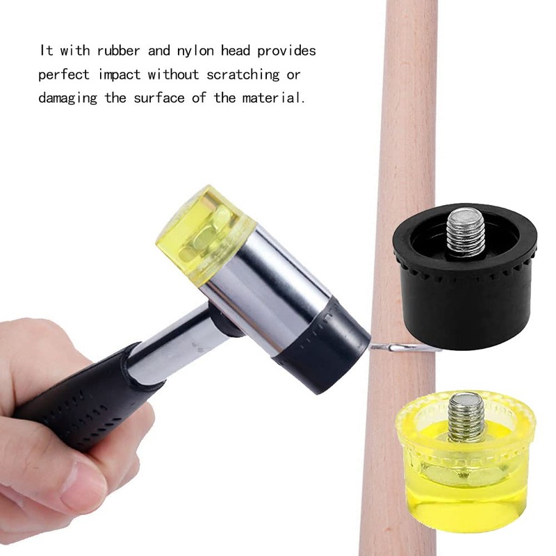 4 Pcs Rubber Striking Head Hammer Replacement 25mm Diameter Mallet