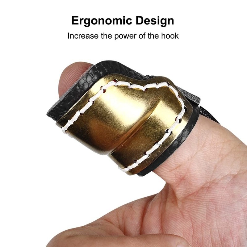 DONGKER Archery Thumb Ring, Archery Finger Tabs PU Leather Thumb
