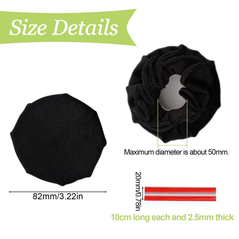 UFURMATE Door Handle Covers, 2Pcs Black Decorative Round Door Knob