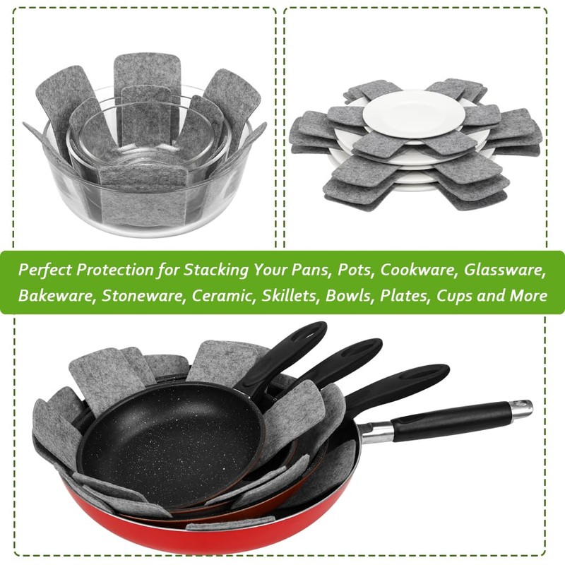 BOYAN Pot and Pan Protectors, Thicker Felt Pan Pot Separators