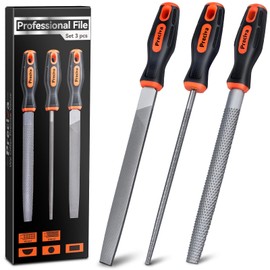 Metal File, 20CM Preciva Flat/Half Round/Round Files, Premium T12 Carbon Steel& 45# Steel, Suits Metal, Wood etc