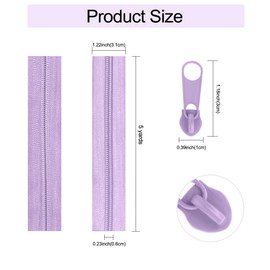 The Yard 36 Yards Nylon Coil Zippers - 12 Pieces, Bulk Zippers for Bags & Clothes (12 Bright Colors)