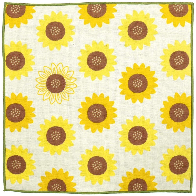 Hamamonyo Washed Towel Handkerchief, Sunflower Dzukushi