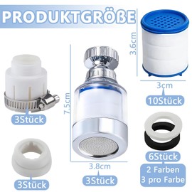 Water Filter Tap, Limescale Filter Tap 25-Piece Set for Clear Tap Water, Transparent Material Filter for Drinking Water, for Home, Bathroom, Kitchen, Sink