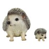Set Of 2 Wildlife Animals Realistic Mother Hedgehog With Baby