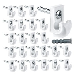 Colcolo 24x Wire Shelf Loop Clips Closet Shelves Clips Heavy Duty Included Clips Screws and Expansion Tubes Wire Shelf Brackets