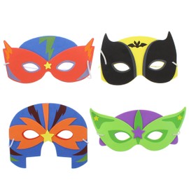 Zac's Alter Ego Pack of 12 Fun Foam Birthday Super Hero Party Masks for Children