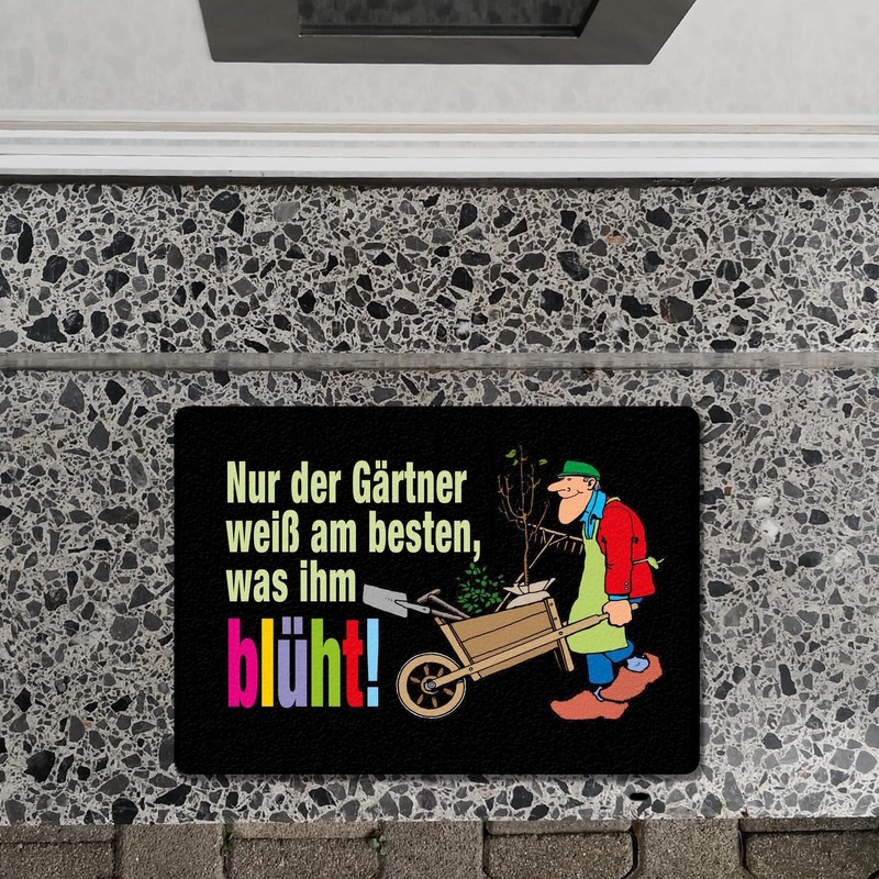 speecheese Der Gärtner weiß, was ihm blüht! Fußmatte in 35x50