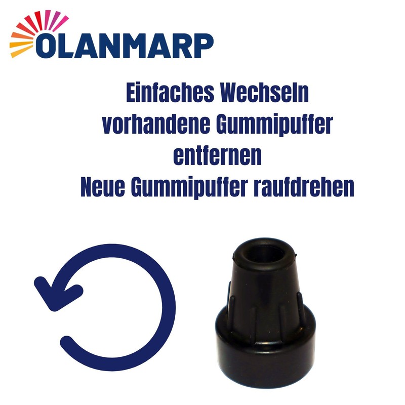 Ossenberg Crutch Capsule 16 mm Black + 1 Piece Olanmarp