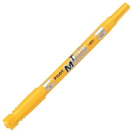 PILOT 油性マーカー ツインマーカー 細･極細 細字0.5mm/極細字0.4mm イエロー MEF12EUY パイロット