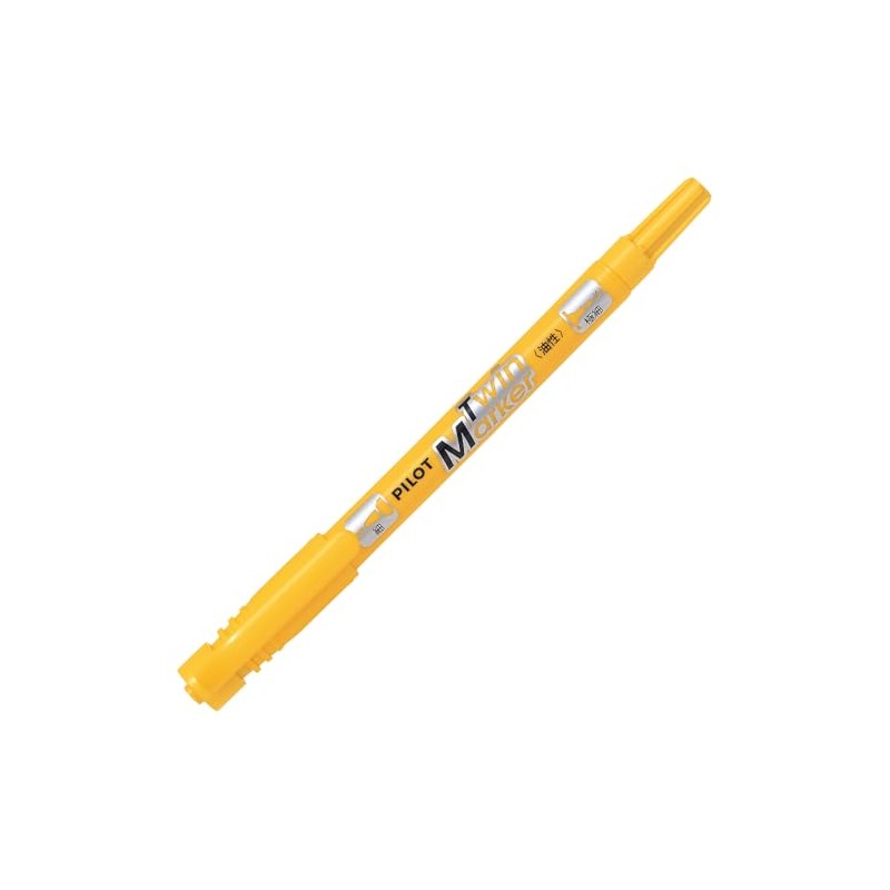 PILOT 油性マーカー ツインマーカー 細･極細 細字0.5mm/極細字0.4mm イエロー MEF12EUY パイロット