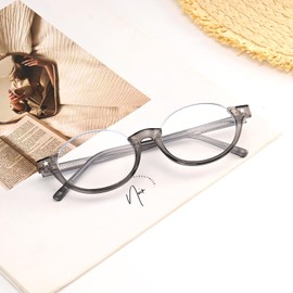 Dollger Oval Blue Light Glasses for Women Men Fashion Retro 90s Small Frame Computer Glasses